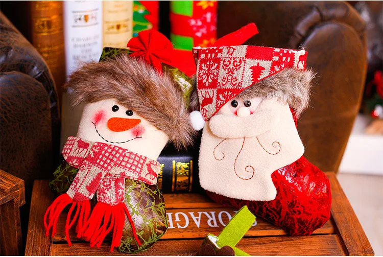 Подарок на год Рождество декоративные украшения для вечеринок Санта Клаус чулки конфеты носки для рождественских подарков мешок для дома