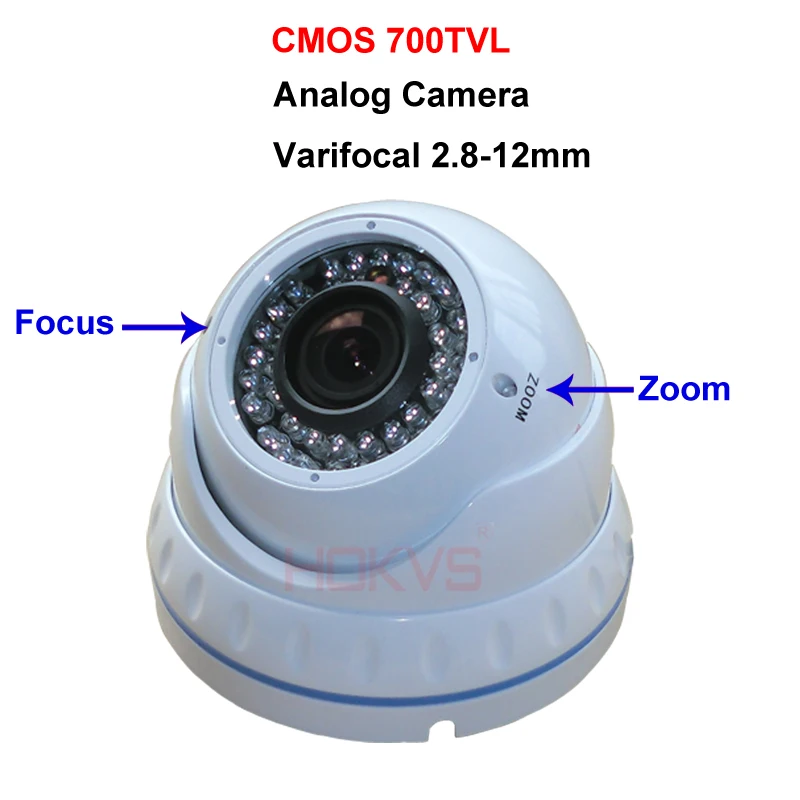 New External Varifocal 2.8 12mm Focus Zoom Lens 700TVL Video