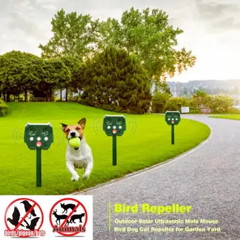 

Ultrasonic Pest Dog Repeller Animal Mouse Repeller Outdoor Mouse Bird Dog Cat Repellent Solar Energy Charging for Garden Yard