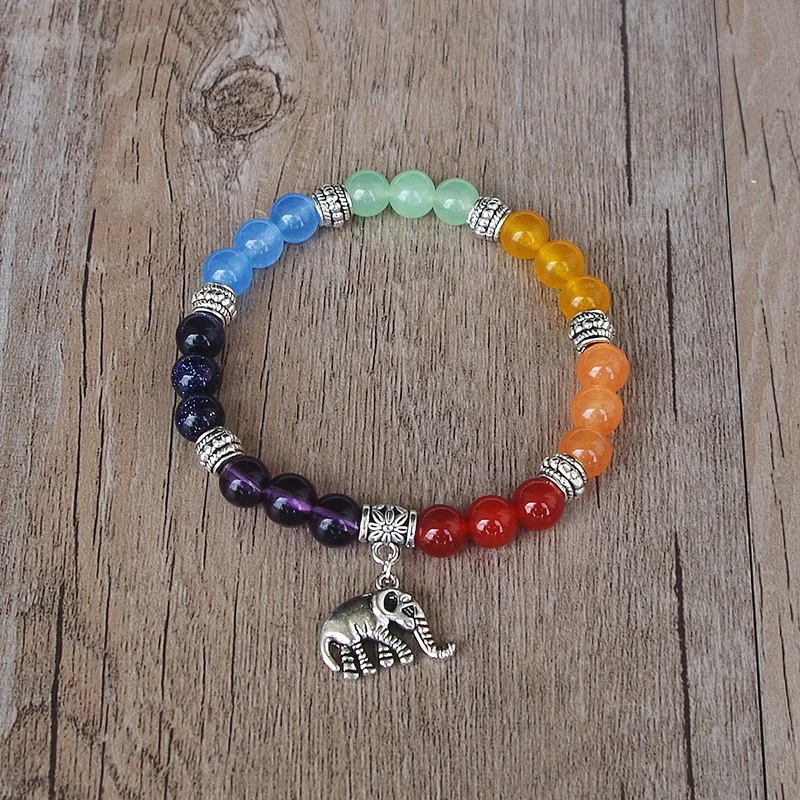 Seven Chakra Bracelet 8 MM Beads Yoga 