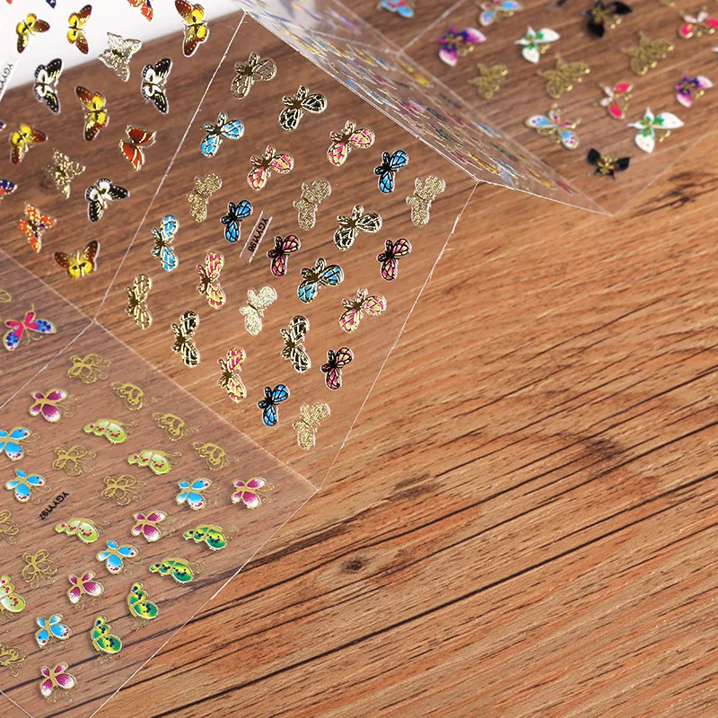 Бабочка модель штамповки гель наклейки для ногтей DIY животный Дизайн 3D Советы 24