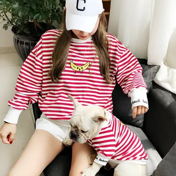 

Dog Clothes for Small Dogs Striped Hoodies for French Bulldog Chihuahua Clothes Dog Parent-child Costume Pet Supplies Sweatshirt