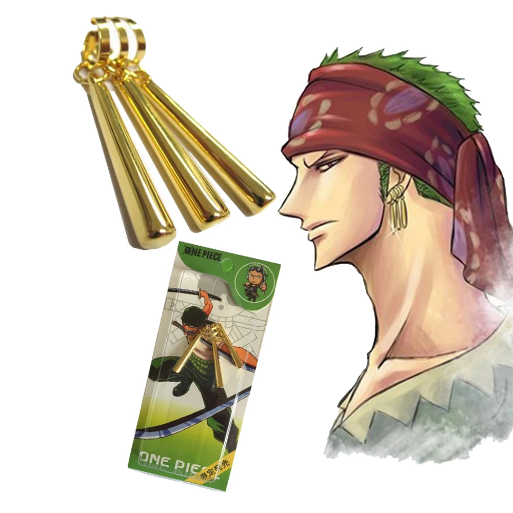 

Hot Anime Cosplay Earring Zoro - One Piece Zoro Earrings Droplets Earrings Cosplay Props