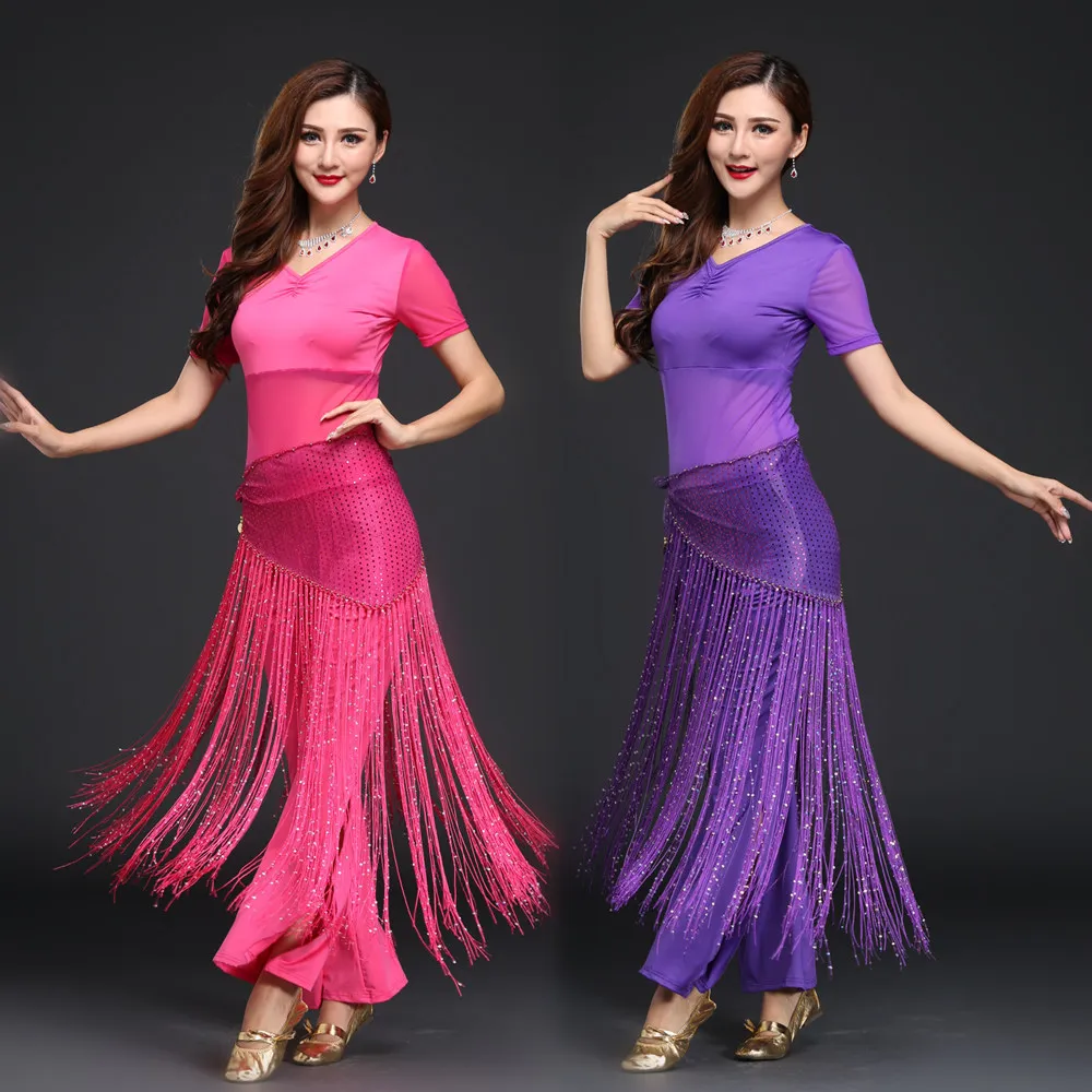 Belly Dance Costume Set Bellydance Top Belt Pant Belly Dance Hip Scarf for Women Adult Dancing Practice Clothes Professional