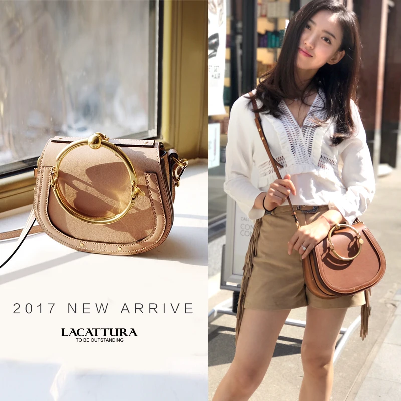 LACATTURA حقيبة يد فاخرة النساء الجلود حقيبة كتف صغيرة Wristlets السرج حقيبة ساع سيدة مخلب Crossbody حقيبة للفتيات
