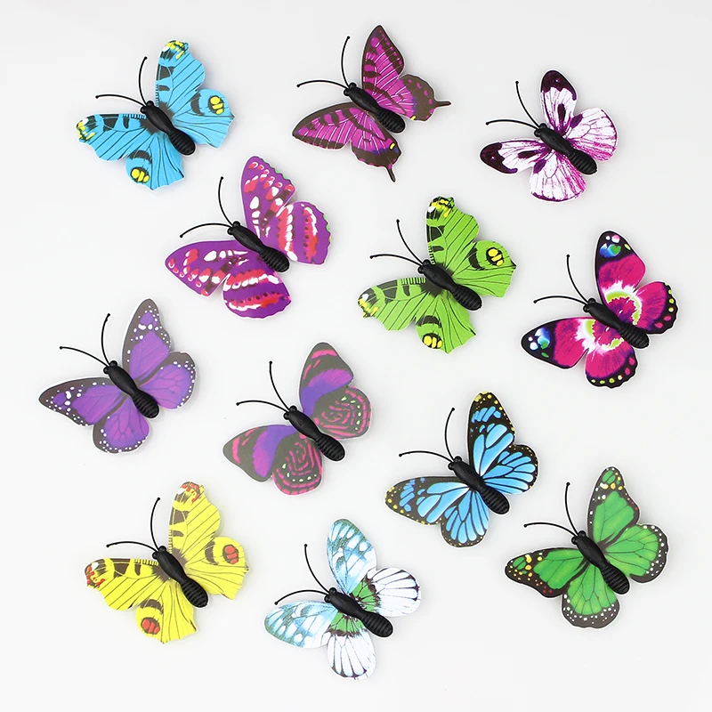 Hot sale 100 Pieces 3D PVC Artificial Butterfly Decor For ...