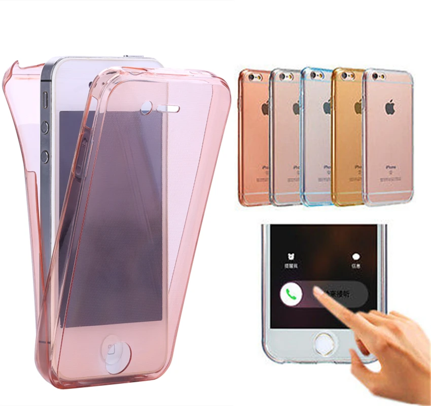 

4s Crystal Touch Full body Transparent Case for Apple iPhone 4 4s Cover Soft 360 Silicone Phone bag Cases for iPhone4 iPhone4s