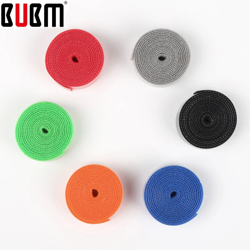 BUBM cable tie wire organizer travel accessories hook and loop touch closures fasteners disorder 1m per color |