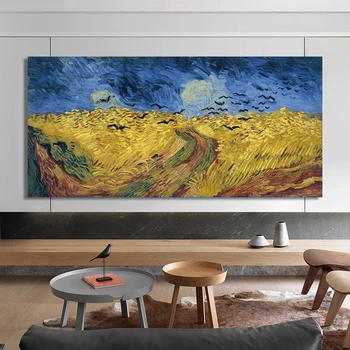 Wheatfield with Crows by Vincent van Gogh Printed on Canvas 4
