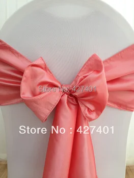 

Hot Sale Fiesta Coral Taffeta Chair Sash For Wedding Event & Party Decoration