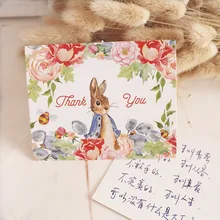 50 шт. мини-открытка для выражения благодарности Кролик Питер Стиль Оставить карточки для записок Lucky Love Валентина для рождественской вечеринки приглашение