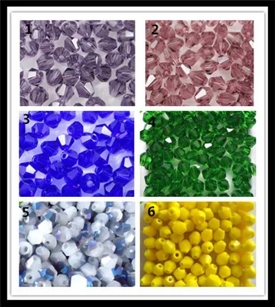 

Free Shipping 1150Pcs/lot Top Quality 4mm Crystal Bicone Spacer Loose Beads For Earring Jewelry Making Craft DIY Pick 6 Colors