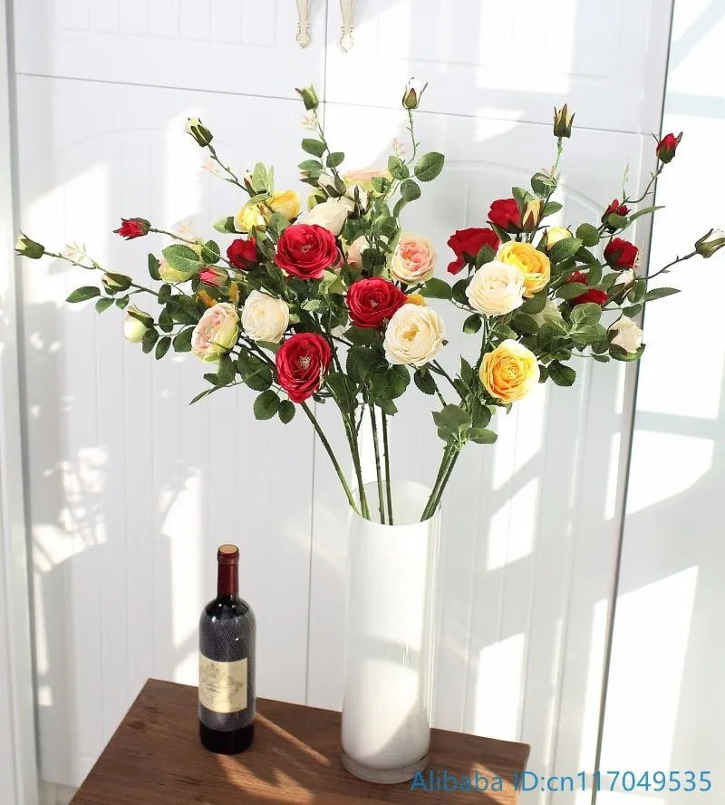 1 шт. красивый искусственный цветок длинный стебель Шелковая Роза украшение для свадьбы украшение дома подарок 4 цвета F380