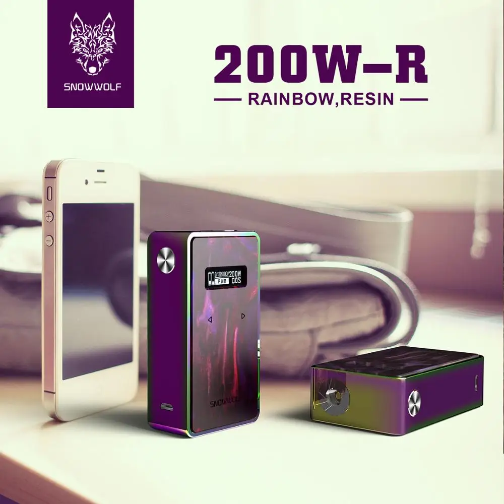 

3pcs/lot Snowwolf 200W Mod Box Powered by 18650 Battery Box Mod e-cigarettes Fit for 510 Thread Atomzizer E Cigarette Vaporizer