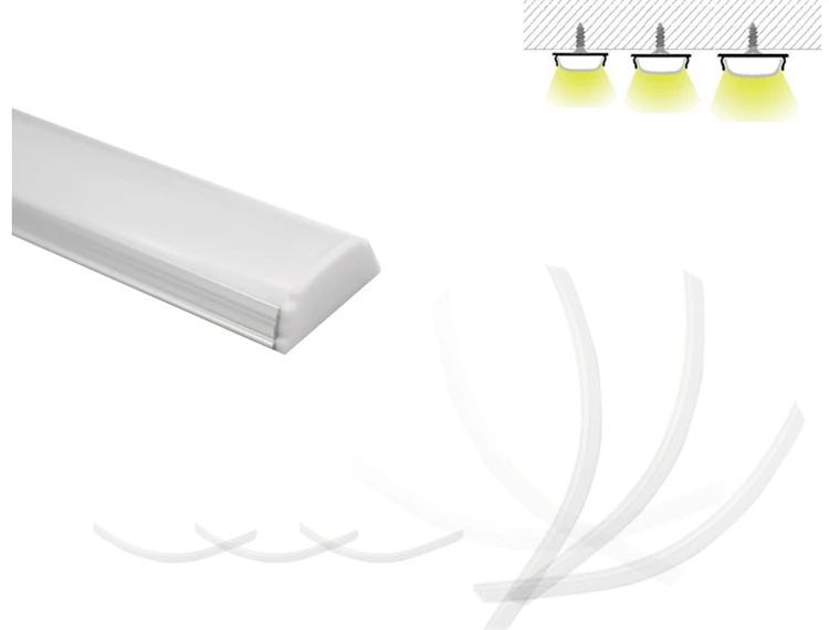 Perfil de Alumínio Dobrado para 50505630 Cover para 12 Led do Canal o Perfil 10 30 Pçs e lote 1 M e pc 40 Polegada Flexível de Alumínio Tira Conduzida Láctea e limpar Mmpcb 5 polegada flexível led do canal, o perfil