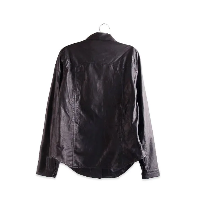 Женская куртка из натуральной овечьей кожи, черная приталенная кожаная куртка, Женская весенне-осенняя кожаная рубашка для женщин