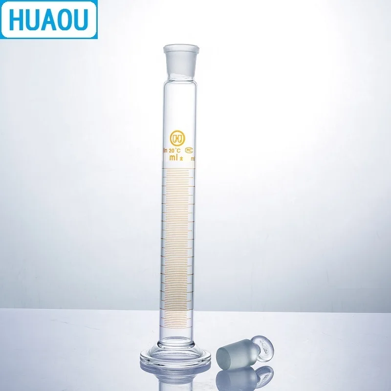 HUAOU 100 мл мерный цилиндр с заземлением в стеклянной стопке Выпускной стеклянный круглый базовый лабораторный химическое оборудование