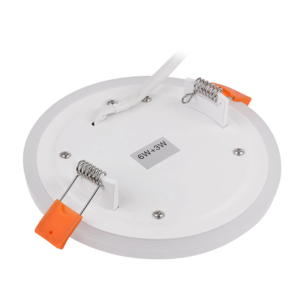 Ultra Slim 6W 9W 16W 24W Round Concealed Dual Color LED Panel Lamp Cool White + Blue/Red/Pink/Green Ceiling Lights Downlight 2x4 led surface mount light