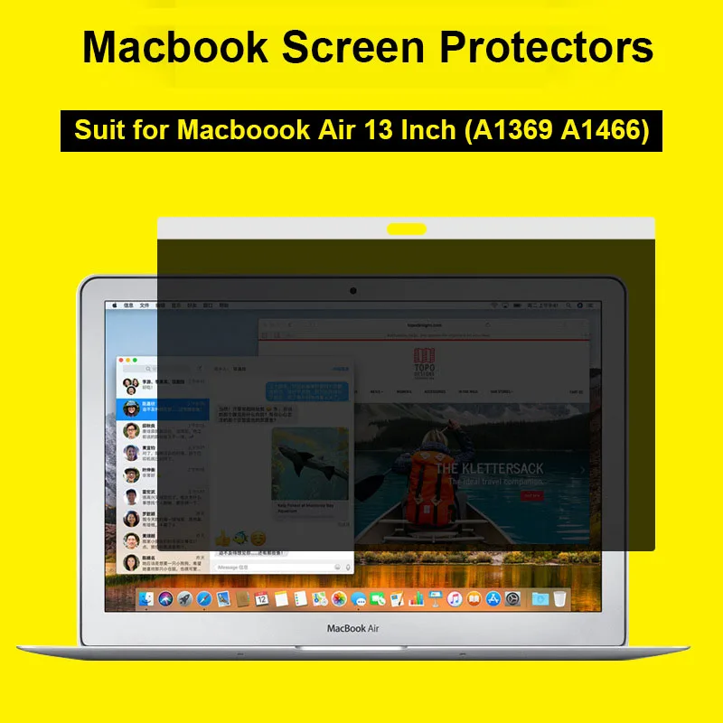 Новая магнитная Защитная пленка для ноутбука Apple с фильтром конфиденциальности для Macbook Air 13 дюймовый защитный экран для Macbook A1369 A1466