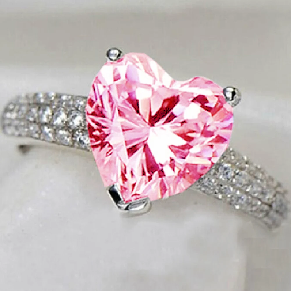Buy YaYI Fashion Women's Jewelry Ring Heart Pink Topaz