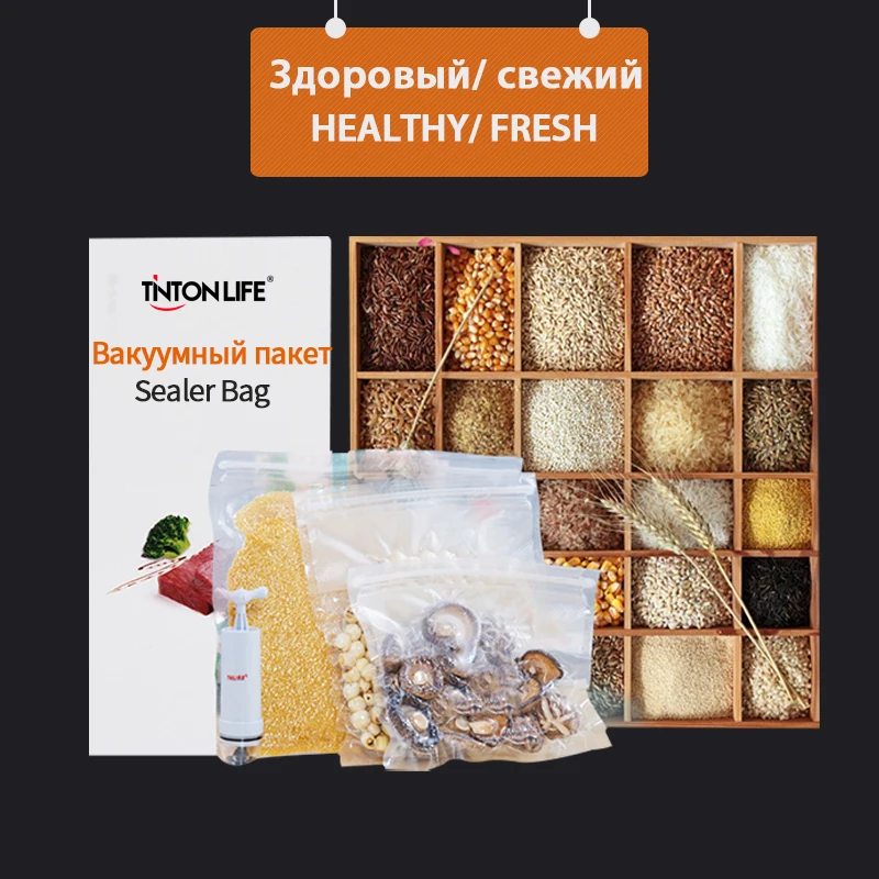 TINTON LIFE 25cm*500cm 2 Rolls/set Vacuum Sealer Storage Bags Grade for Sous Vide and Foodsaver