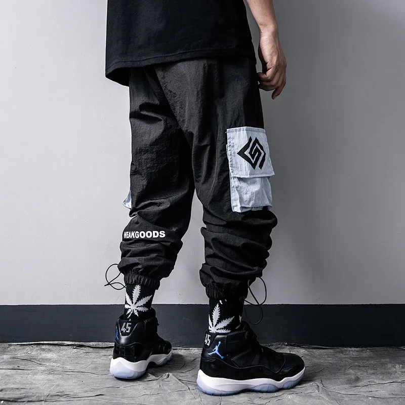 Hip Hop Cargo Pants Men Pocket Loose Trousers Casual Elastic Waist Fahsion Harajuku Streetwear Joggers Male 5