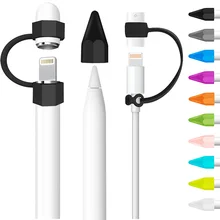 Силиконовый держатель с защитой от потери, верхний колпачок, наконечник наконечника, крышка кабеля, адаптер, комплект из тросов, для iPad Pro 10,5, 12,9, чехол для карандашей Apple, 9,7