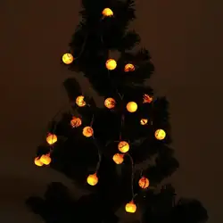 3D Пластик свет шнура 20 светодиодный оранжевая тыква огней Хэллоуин Праздник декор висит Хэллоуин Тыква Фонари свет