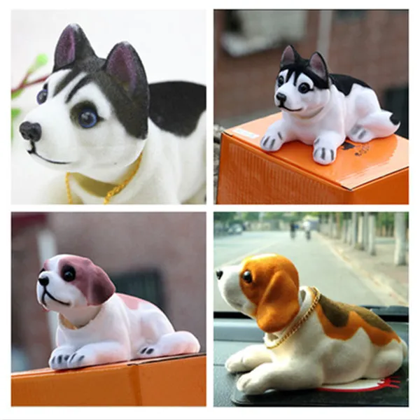 Car Ornaments Nodding Dog Auto Dashboard Shaking Head Dog Car Styling Bobblehead Dog Dash Toy Rocking Head Dog Car Accessories