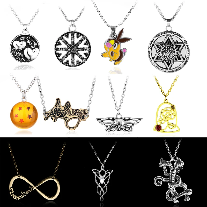 

Cheaper Price Necklace Eye of Horus Dragon Ball Z Beauty and the Beast Infinity Symbol Women Statement Pendant Jewelr