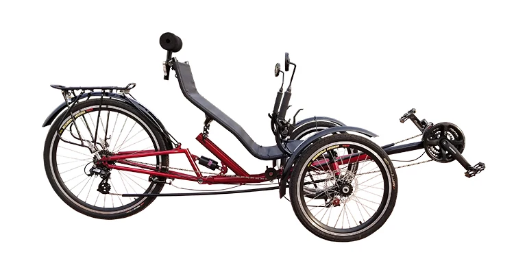 Sale 24 Speed Adult Foldable Tricycle Three Wheel Suspension Recumbent Trike 1