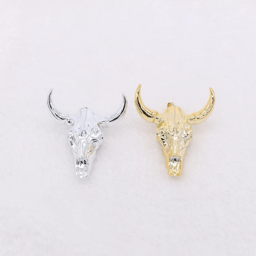 

Wholesale Mix color Fashion Buffalo pendant for necklace cattle head and bull head pendant Gold and silver pendant 1038