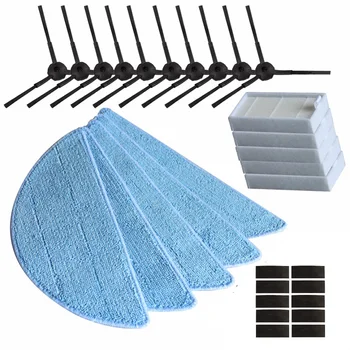 

10 side Brush+5 hepa Filter+5 Mop Cloth +10 magic paste for ilife v5s ilife v5 pro ilife x5 V3+ V5 V3 v5pro vacuum cleaner parts