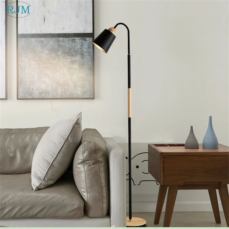 Современный минималистичный светодиодный светильник в скандинавском стиле для гостиной, чайного стола, прикроватная лампа для спальни, деревянный торшер