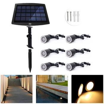 

YWXLight 6PCS Solar Deck Lights Outdoor IP67 Waterproof Solar Garden Light Sensing Garden Paths Underground Lamp LED Floor Light