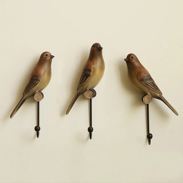 3PCS/SET American Country Style Bird Robe Hooks Creative ... 3PCSSET American Country Style Bird Robe Hooks Creative