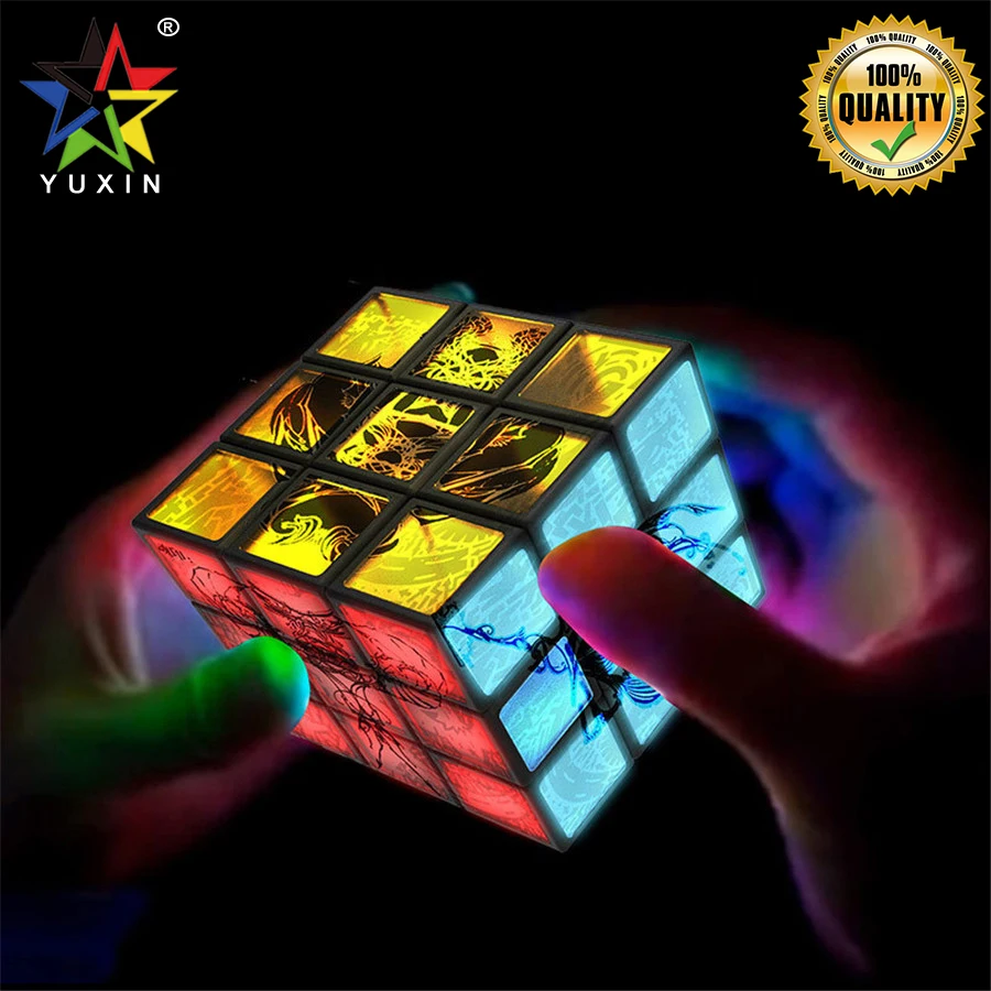 2019 YUXIN мигает 3x3x3 Magic Cube магнитные 3x3 Скорость Кубики-пазлы твист Логические игрушки для Детский подарок головоломки магнитные кубики