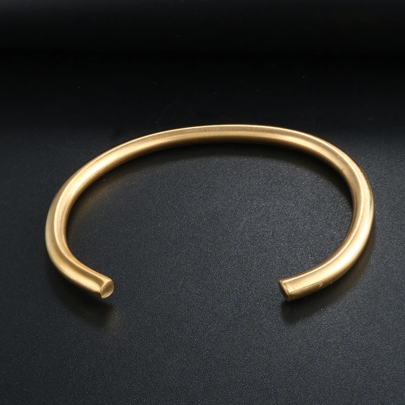 Простой Классический титановый браслет из нержавеющей стали, Открытый браслет, розовое золото, браслет на запястье для мужчин и женщин, Pulseiras