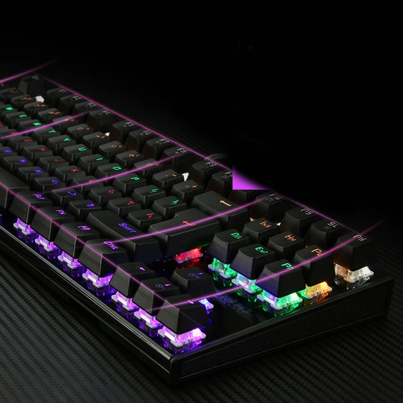 K28 игровая механическая клавиатура с подсветкой цветная светодиодная USB