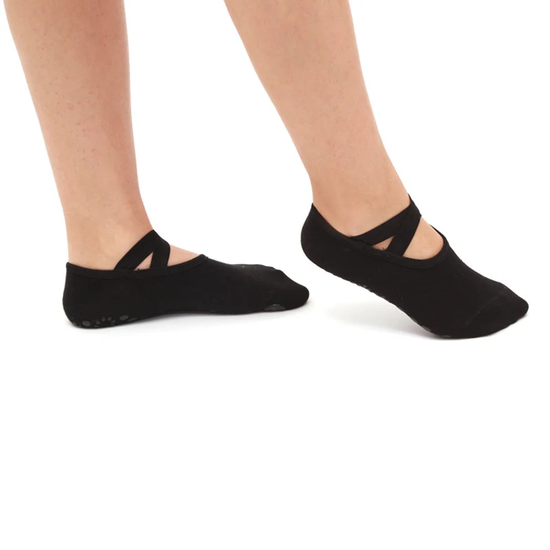 

Women Cross Bandage Yoga Socks Pilates Ballet Dance Anti Slip Socks Gym Fitness Sport Cotton Socks Comfortable Non Slip Silicone