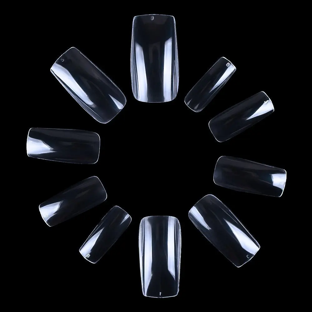 

Makartt 500 Pcs Square False Nail Tips French Clear Full Cover Nails Art Tips Acrylic Fake nails 10 Sizes Clear A0012