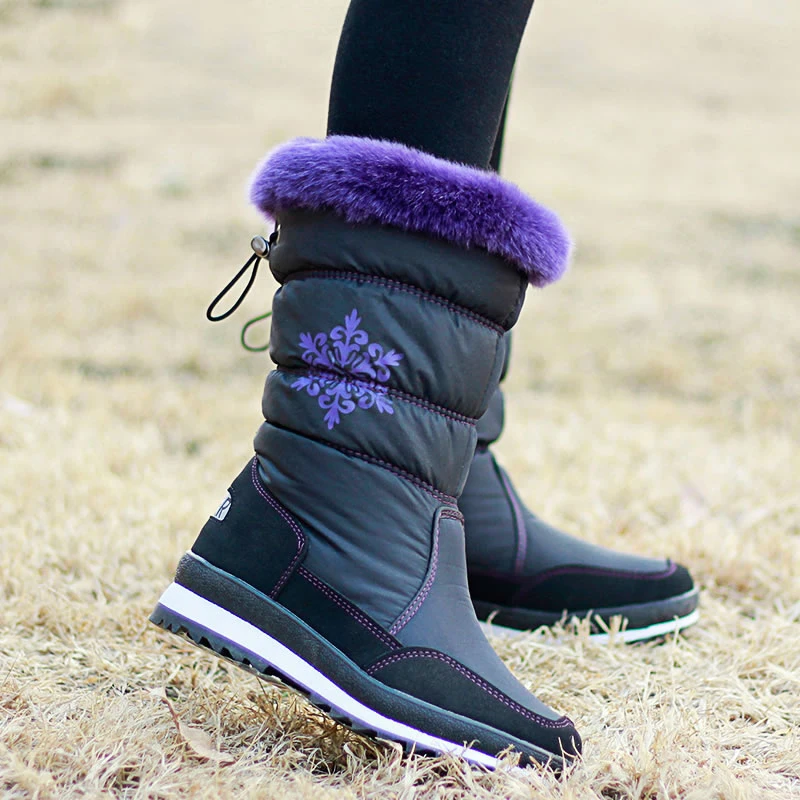  Women's boots women winter shoes waterproof medium-leg women platform snow boots thermal women's winter shoes 