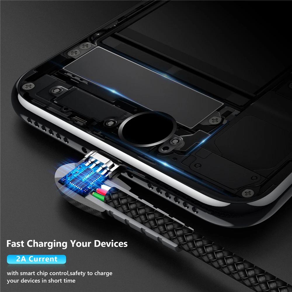 USB кабель TIEGEM для iPhone 8 7 6 Plus 6s 5 5s SE X iPad 2 Mini 90 градусов кабели быстрой зарядки шнур