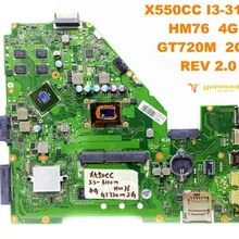 Оригинальная материнская плата для ноутбука ASUS X550CC I3-3110M HM76 4GB GT720M 2GB REV 2,0 протестированная хорошая