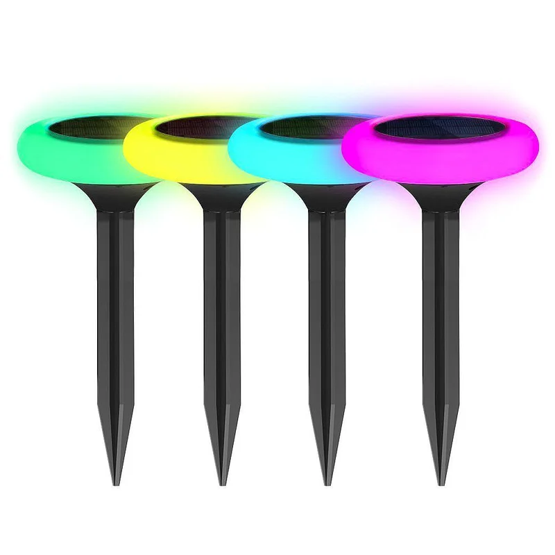 

Fashion Solar Colorful Insert Led UFO Lamp Garden Solar Light Waterproof Color Change Landscape Path Light Outdoor
