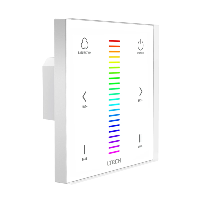 

Ltech LED Strip RGB Controller Wall Mount touch panel DC12-24V 4A*3CH Output 2.4GHz RF Remote wireless Led RGB Strip controller