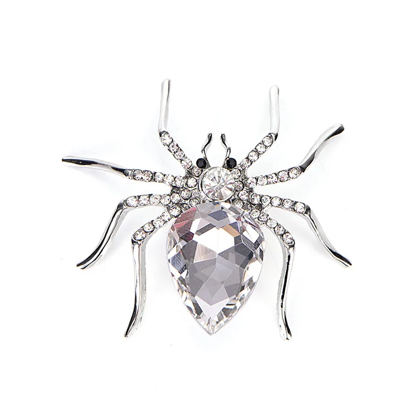 Элегантный уникальный дизайн милые животные паук брошь кристалл булавка женская одежда свитер ювелирные изделия