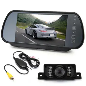 

Marsnaska High Quality 7" TFT LCD Wide Screen Car Rear View Backup Monitor + Transmitter + 7 LED Camera