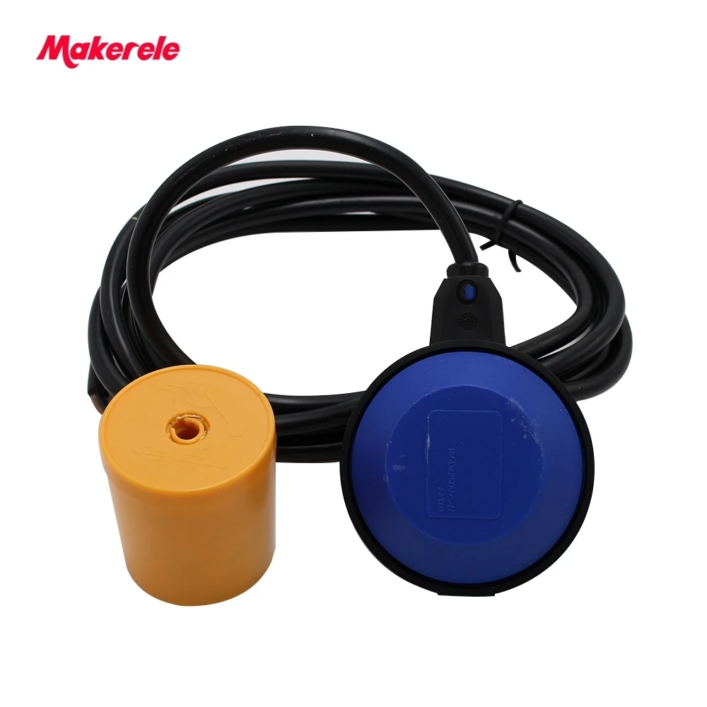 

MK-CFS04 Cable Float Switch 3 meter yellow color float and PVC cable Water Level Controller Square Shape from makerele factory