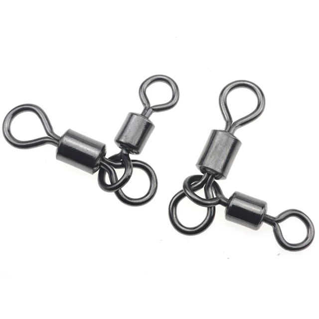 Rompin 10pcs/bag fishing swivels rolling triangle joint rolling swivel snap  bearing swivel sea boat fishing